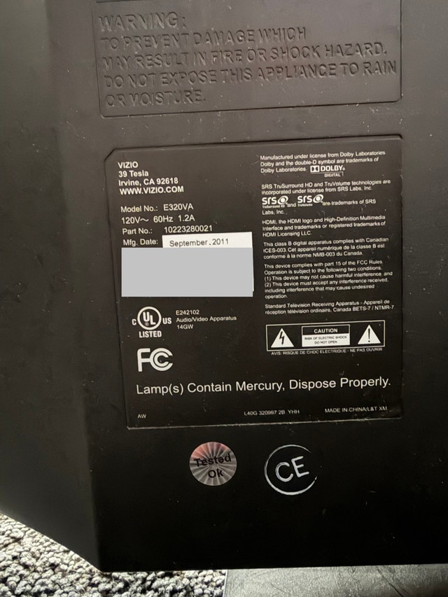 Vizio E320VA 32-inch Television - photo 3