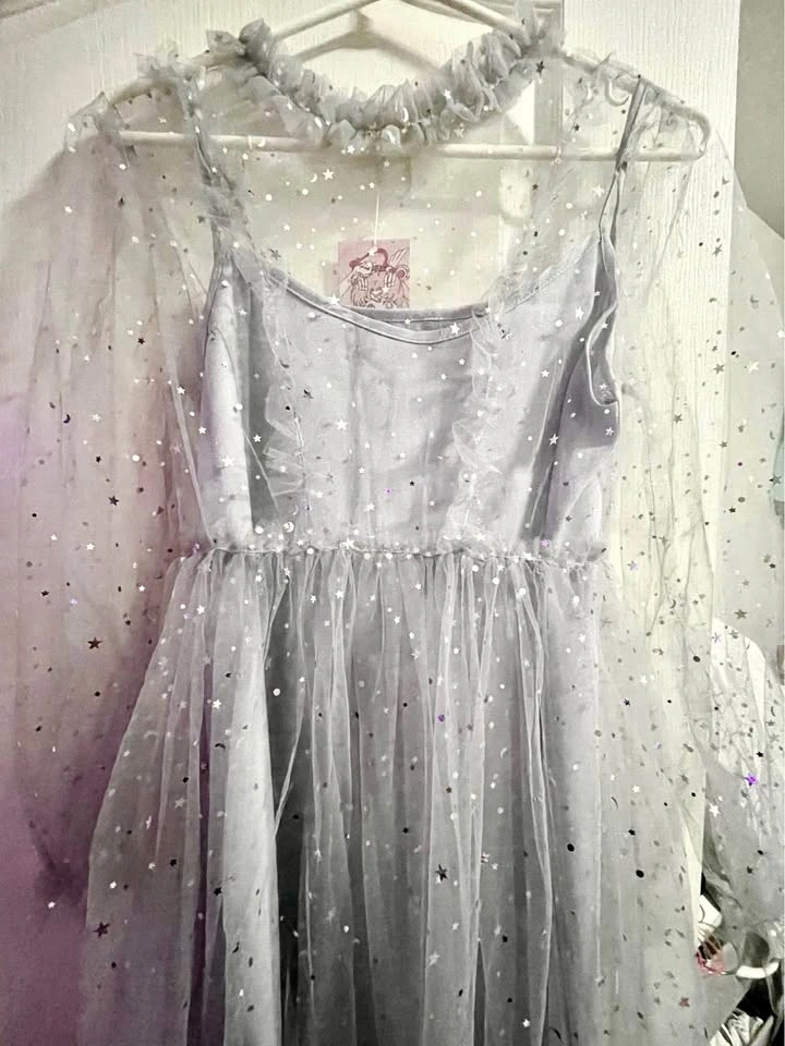 M star night mesh party dress