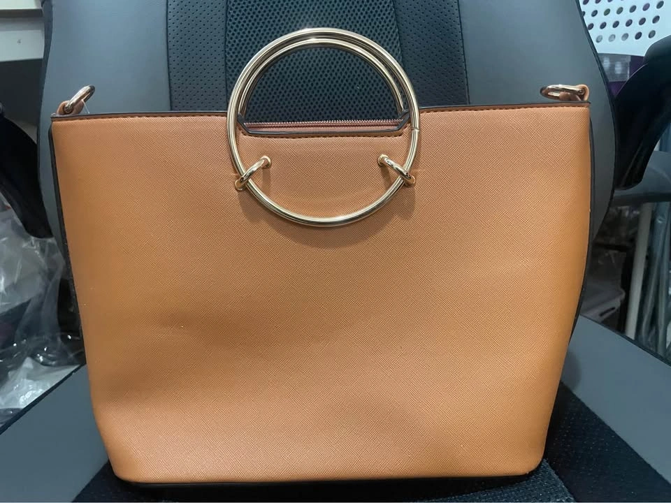 LA TERRE Metal Ring Handle Vegan Saffiano Leather Satchel - photo 2