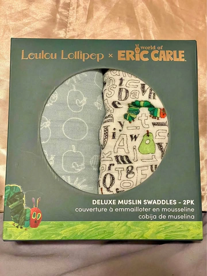 Loulou Lollipop x Eric Carle and George Baby Muslin Swaddles
