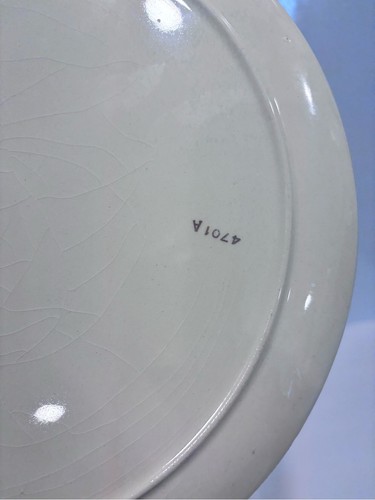 Platter Dish Floral Pattern Cross Stitch Gold Trim 10” Vintage H - photo 4