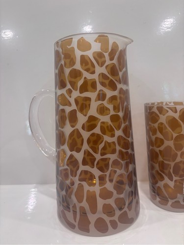 Glass Giraffe Pitcher And 2 Glasses - photo 2