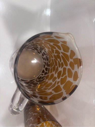 Glass Giraffe Pitcher And 2 Glasses - photo 4