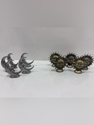 Vintage celestial sun & moon face mini figures set of 10