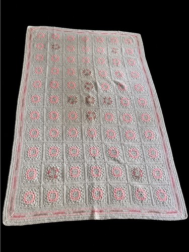 Handmade Crochet Granny Square Afghan Throw Blanket - photo 2