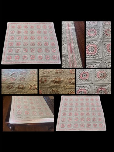 Handmade Crochet Granny Square Afghan Throw Blanket - photo 3