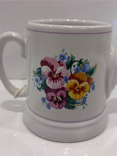 Vintage hallmark pansies stand for thoughts watering can mug - photo 4