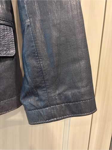 Danier genuine leather blazer women’s Small blue tailored jacket - photo 5