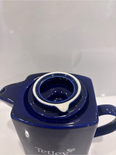 Vintage Tetley blue ceramic tea pot with lid - photo 5