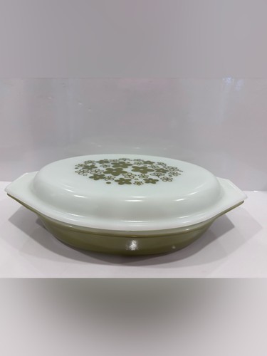 Vintage Pyrex 082 Spring Blossom Green Crazy Daisy 1qt Dish