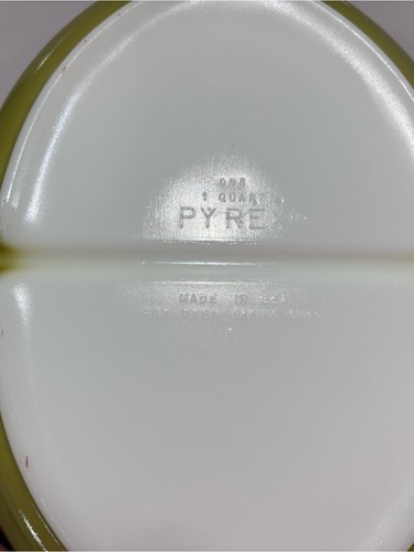 Vintage Pyrex 082 Spring Blossom Green Crazy Daisy 1qt Dish - photo 5