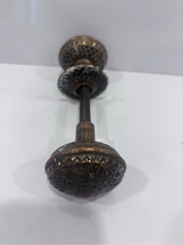 Antique Victorian Eastlake Cast Brass Door Knob Set - photo 3