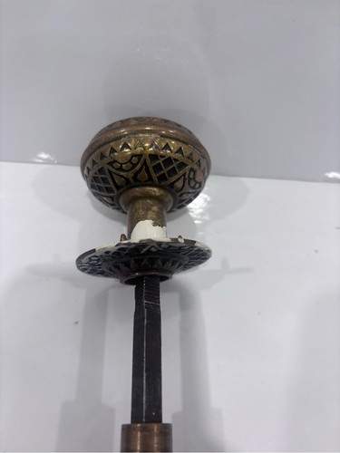 Antique Victorian Eastlake Cast Brass Door Knob Set - photo 5