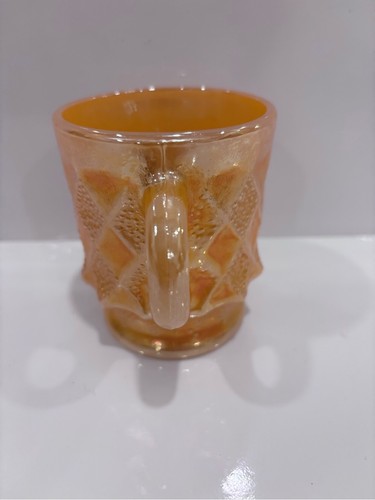 Vintage Fire King Kimberly Peach Lustre Milk Glass Mug - photo 3