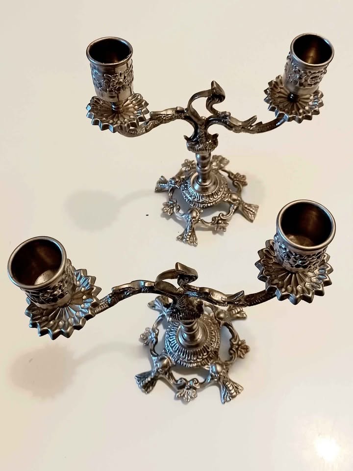 Antique Italian Nickle Brass Candelabra - photo 2