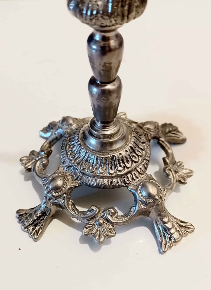 Antique Italian Nickle Brass Candelabra - photo 4