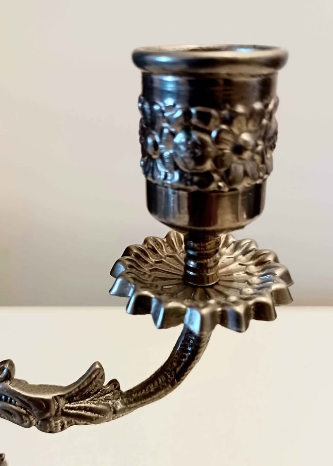 Antique Italian Nickle Brass Candelabra - photo 5