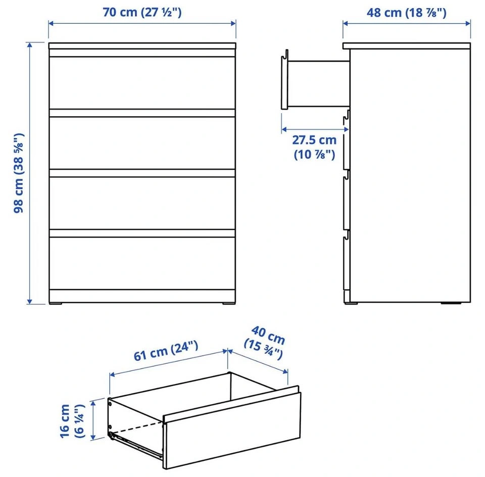 Storklinta White 4-Drawer Dresser - photo 4