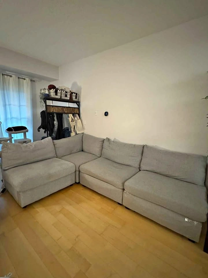 Grey modular sectional sofa