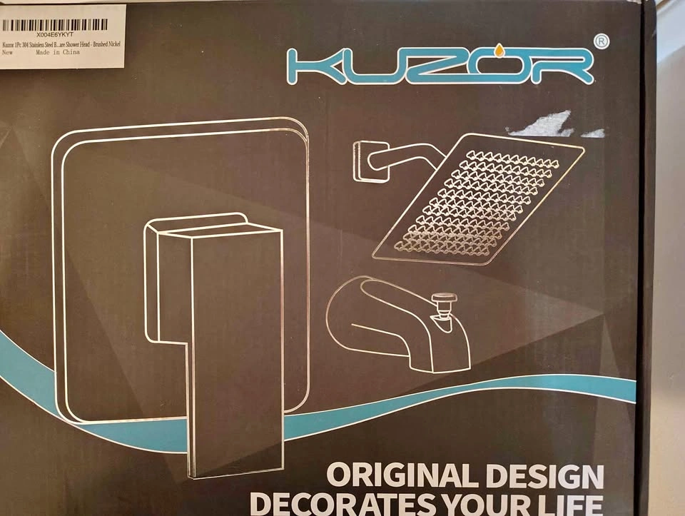 NEW Kuzor Stainless Steel Rain Shower System Valve & Trim Kit