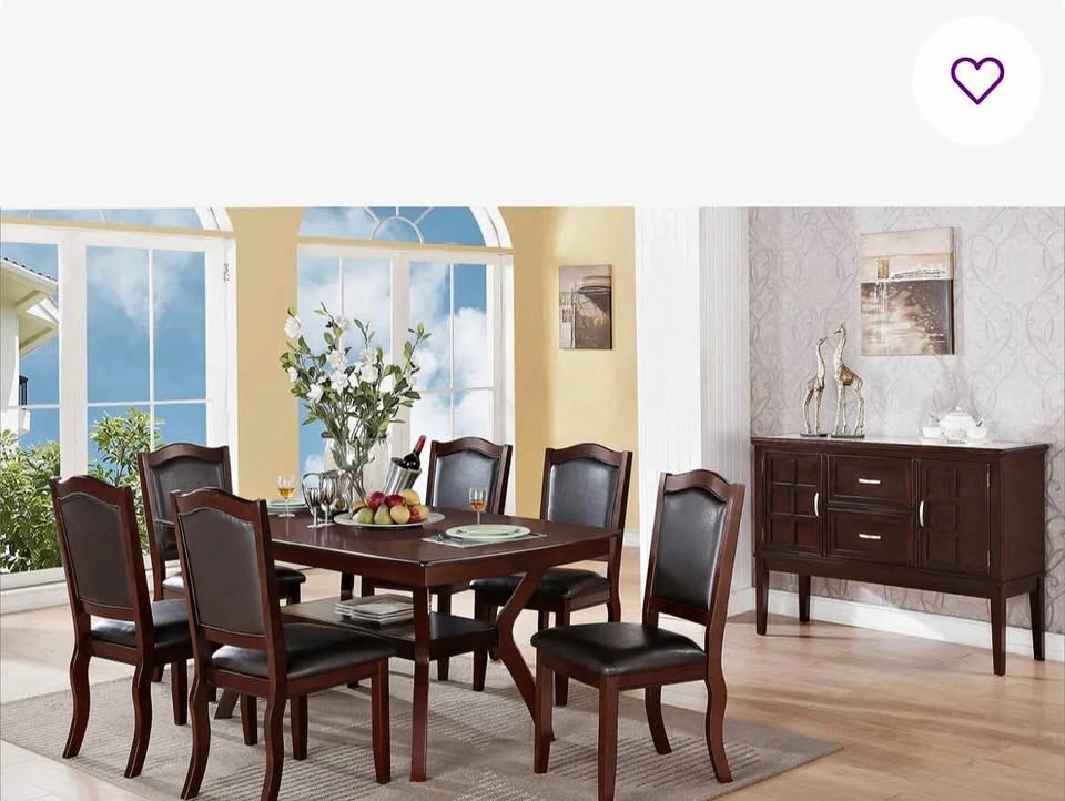 Solid wood dinning chairs with leather seating (set of 2)