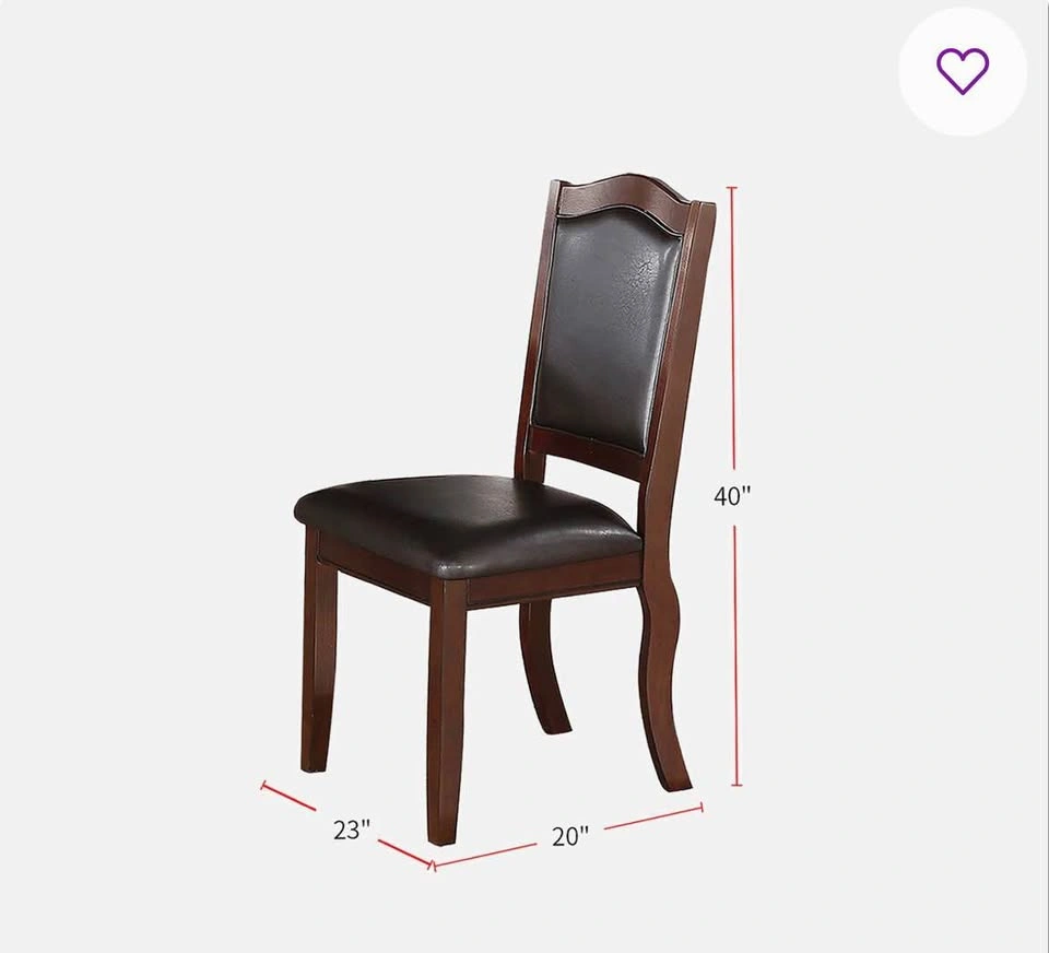Solid wood dinning chairs with leather seating (set of 2) - photo 3