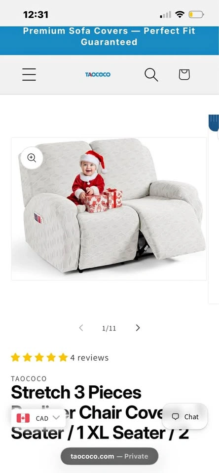 Recliner stretchable cover (2 seater)
