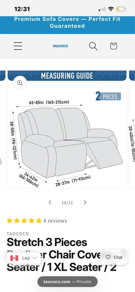 Recliner stretchable cover (2 seater) - photo 2