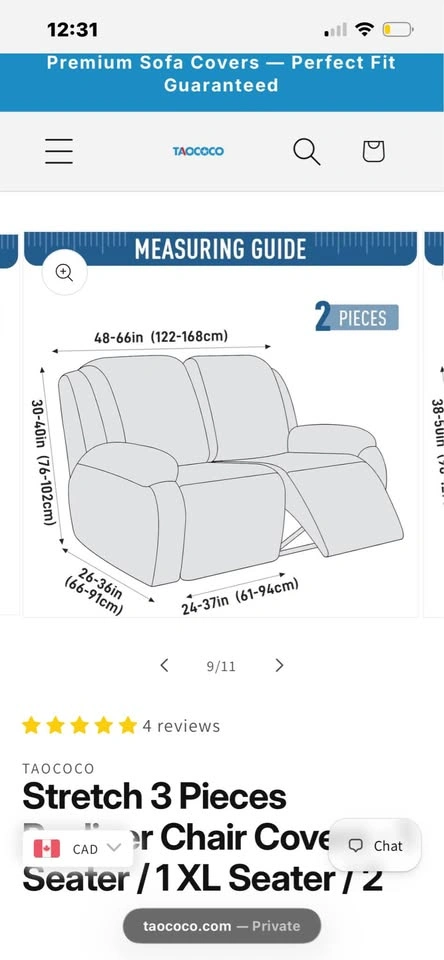 Recliner stretchable cover (2 seater) - photo 3