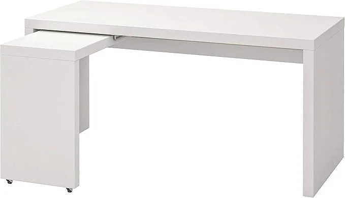 IKEA MALM desk with pull-out panel, White thumbnail