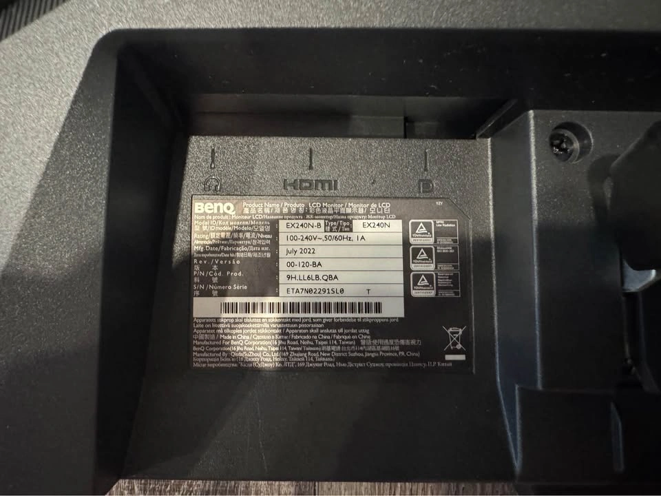BENQ MOBIUZ 24” Gaming Monitor 165Hz 1ms 1080p EX240N - photo 5