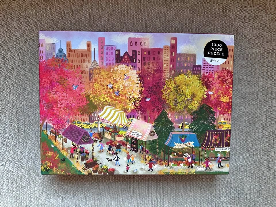 Galison Autumn at the City Market 1000 Piece Puzzle - New