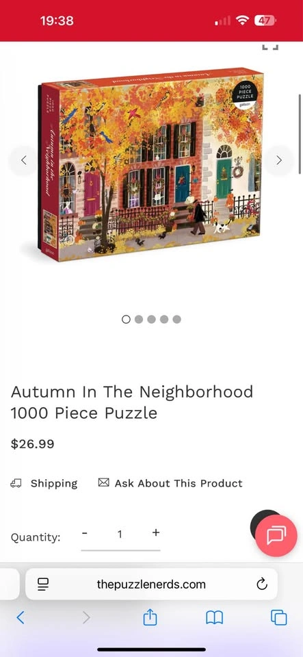 Galison Autumn in the Neighborhood 1000 Piece Puzzle - New - photo 4