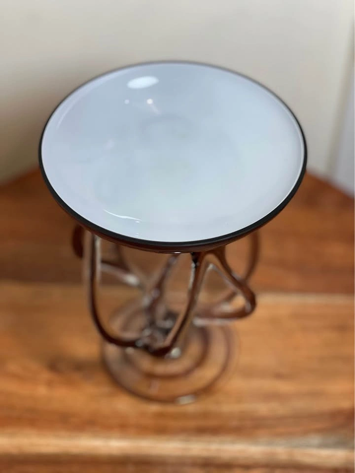 Vintage Hand Blown Murano Style Amethyst Art Glass Bowl - photo 4