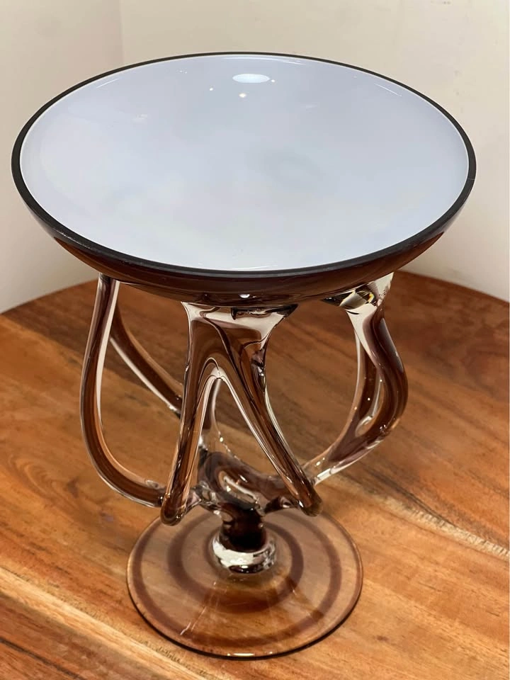 Vintage Hand Blown Murano Style Amethyst Art Glass Bowl - photo 5
