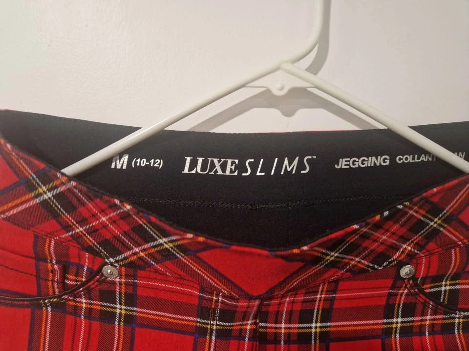Nygard Luxe Slims Red Plaid Jeggings M (10-12) - photo 2