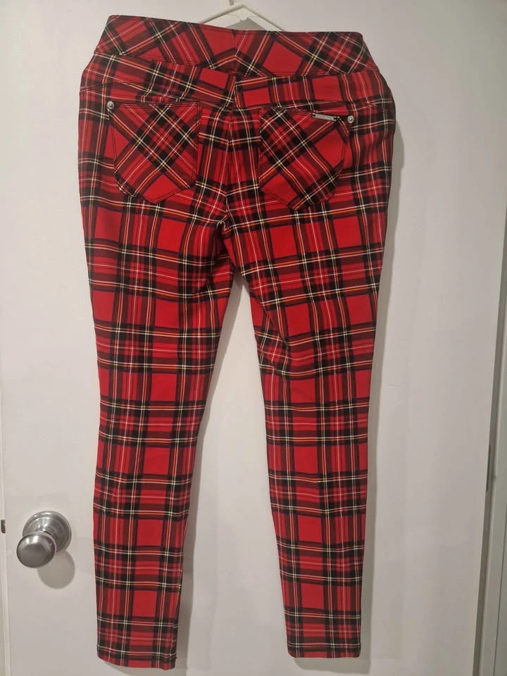 Nygard Luxe Slims Red Plaid Jeggings M (10-12) - photo 4