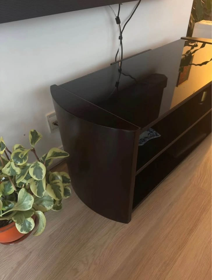 Dark Wood and Glass TV Stand - photo 3