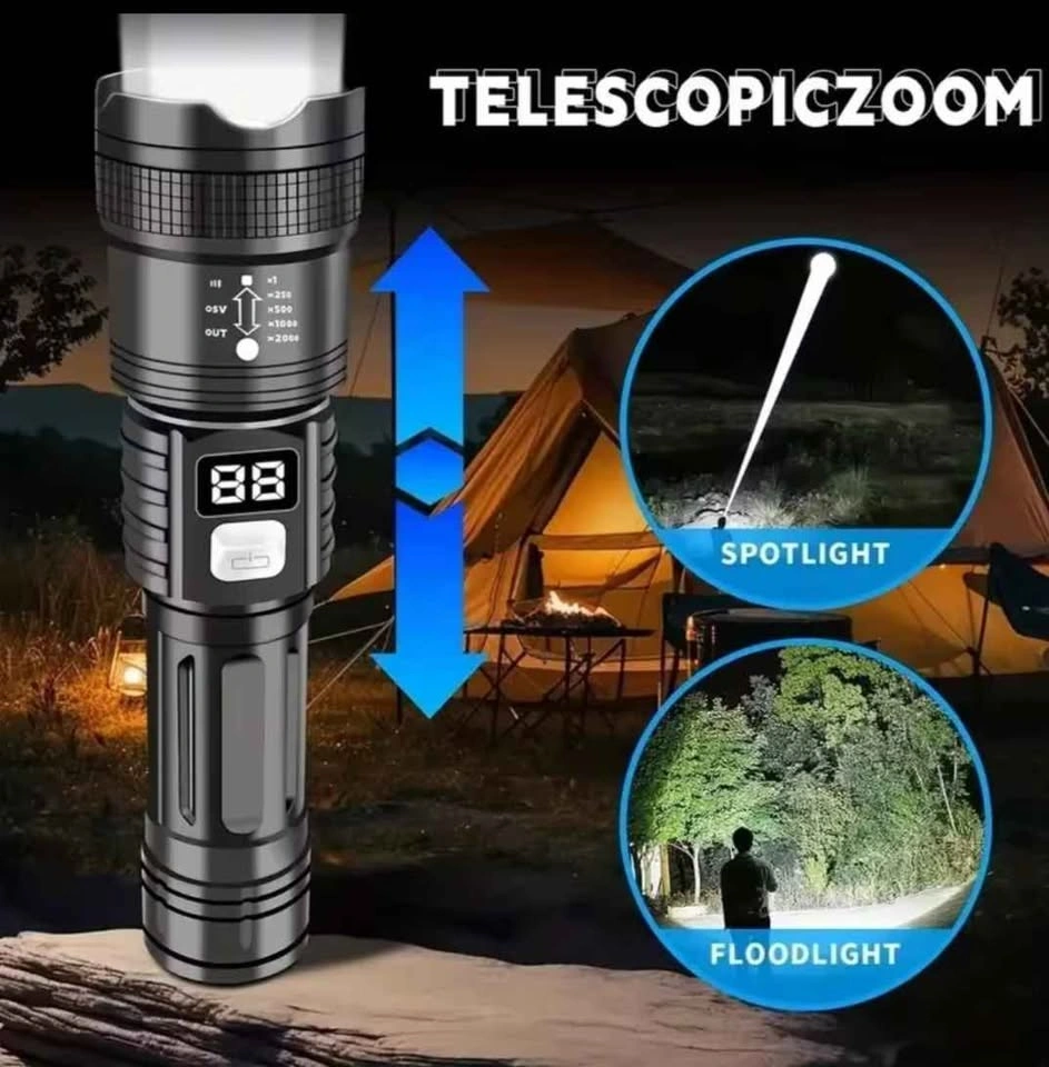 100,000LM High Power LED Flashlight with Zoom - photo 3