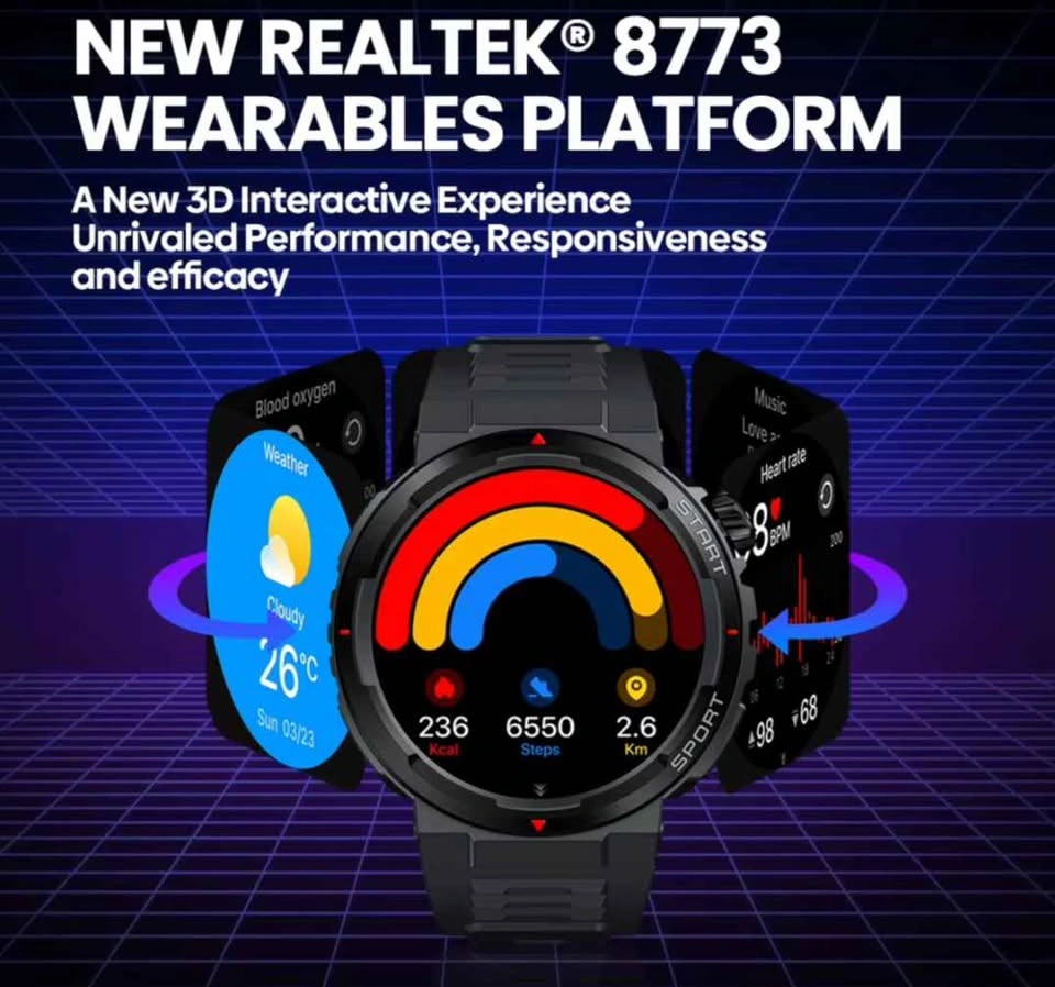 Zeblaze Ares 3 Plus Fitness Smart Watch - Red - photo 4