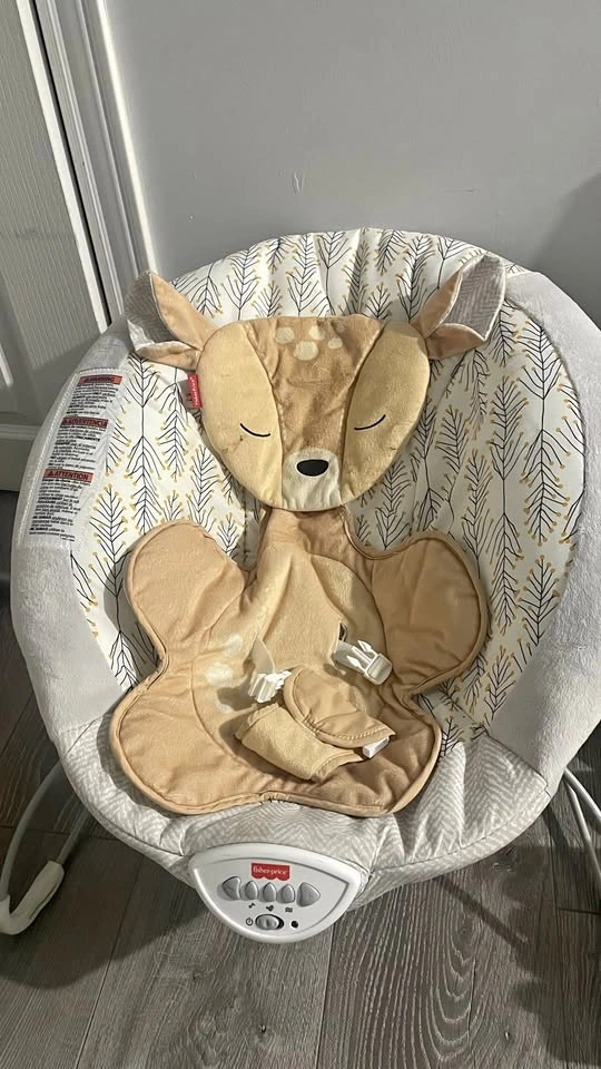 Baby bouncer with vibration and music