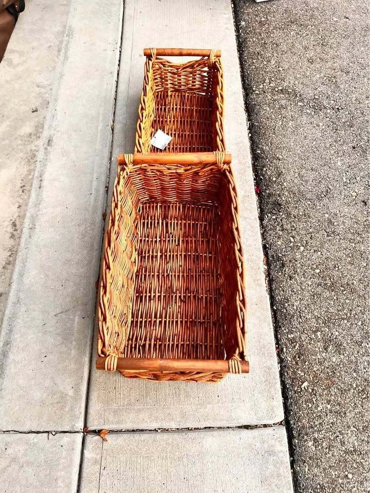 2 IKEA BASTANT Wicker Baskets
