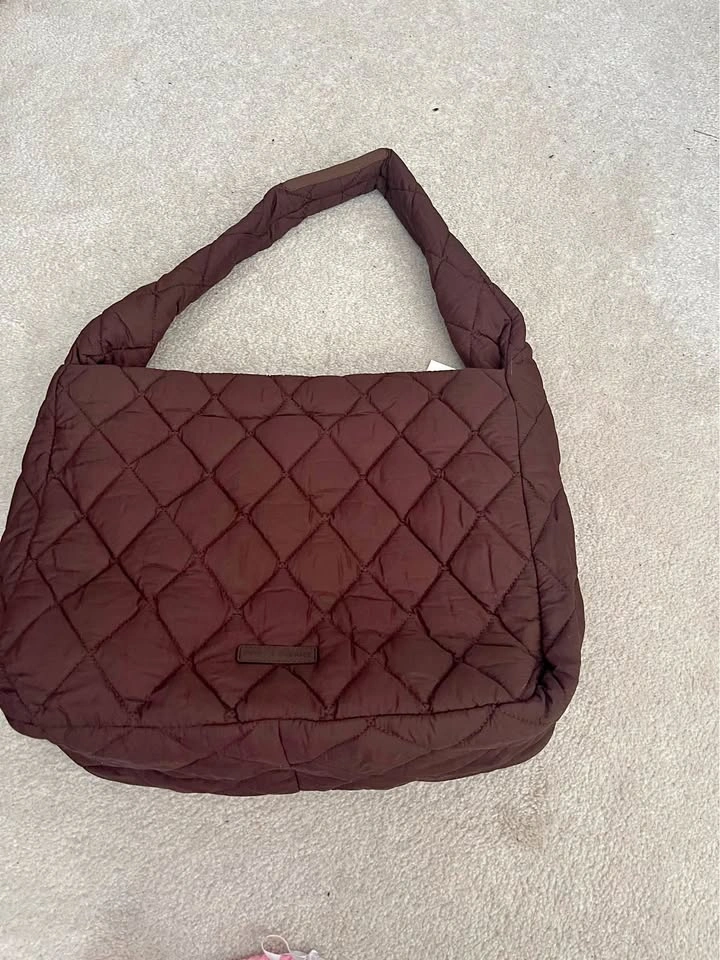 Haul it espresso quilted poppy and peonies tote bag