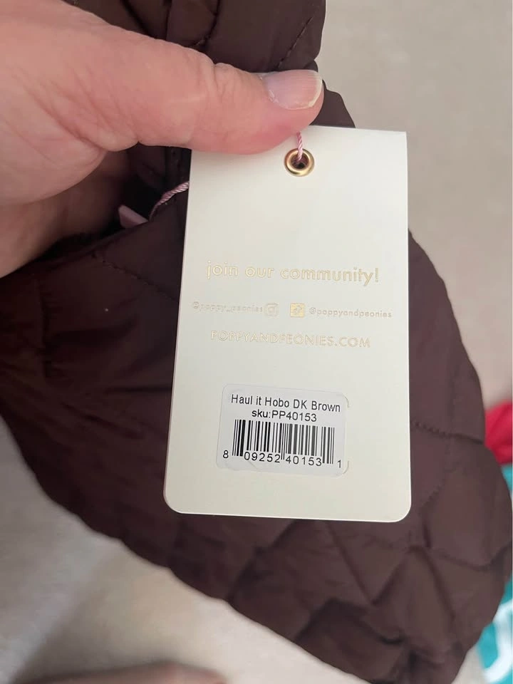 Haul it espresso quilted poppy and peonies tote bag - photo 3