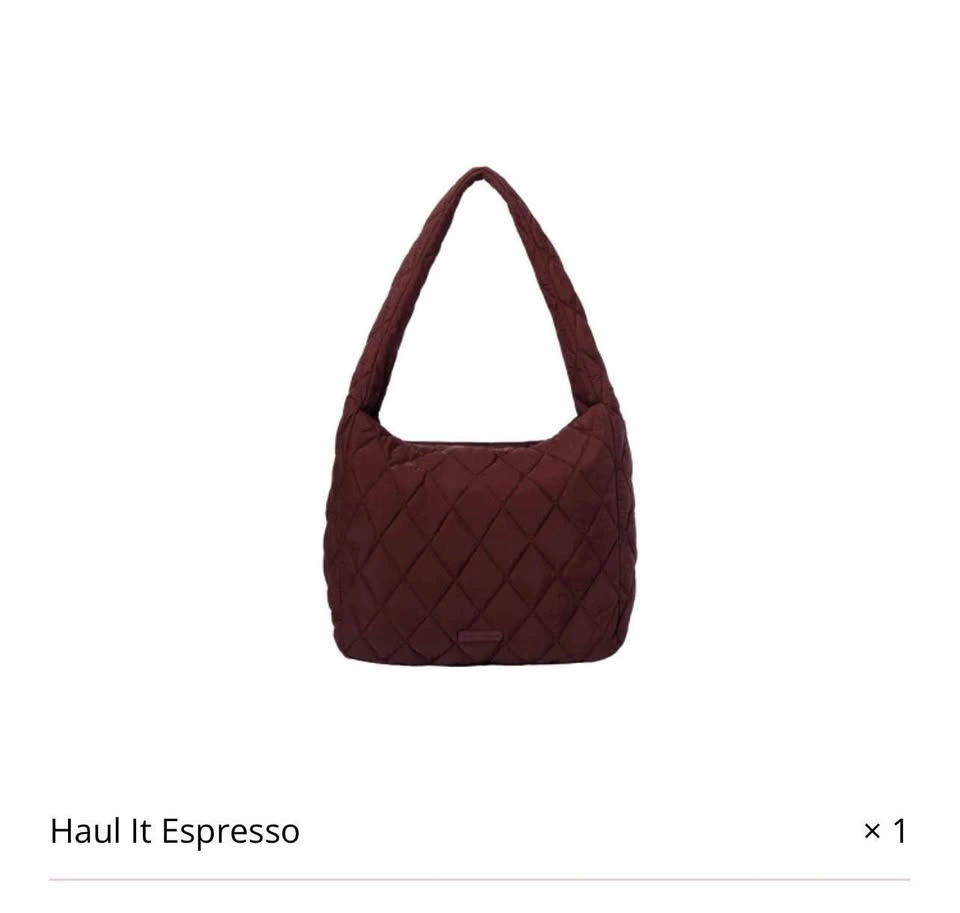 Haul it espresso quilted poppy and peonies tote bag - photo 4