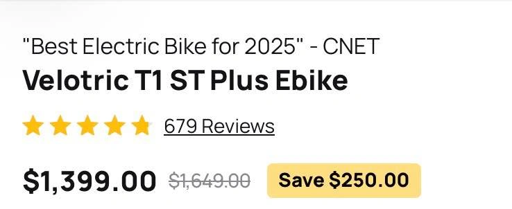 Velotric T1 ST Plus E-Bike - New in Box - photo 3