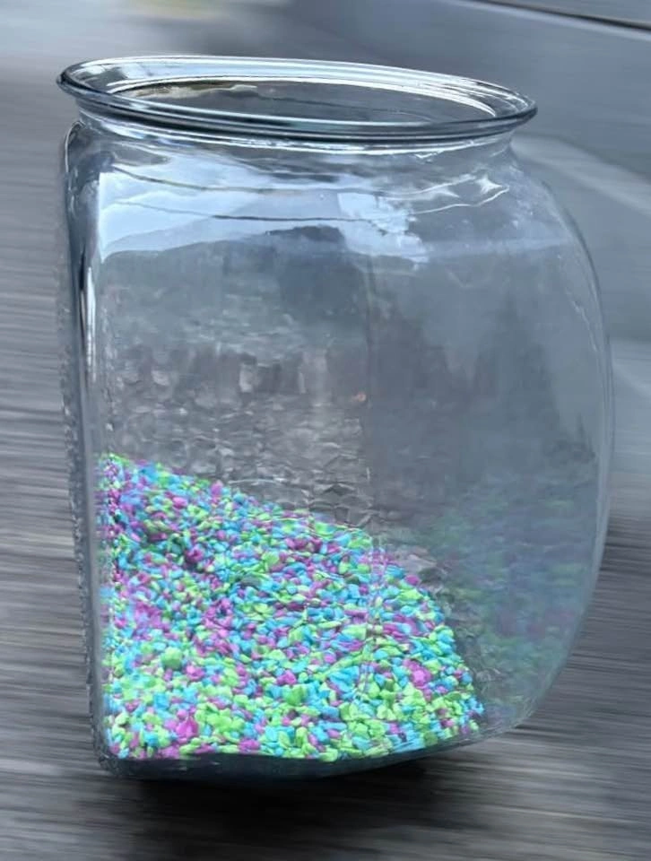 2 Gallons Glass Fish Bowl with Multi-Colored Gravel - photo 3