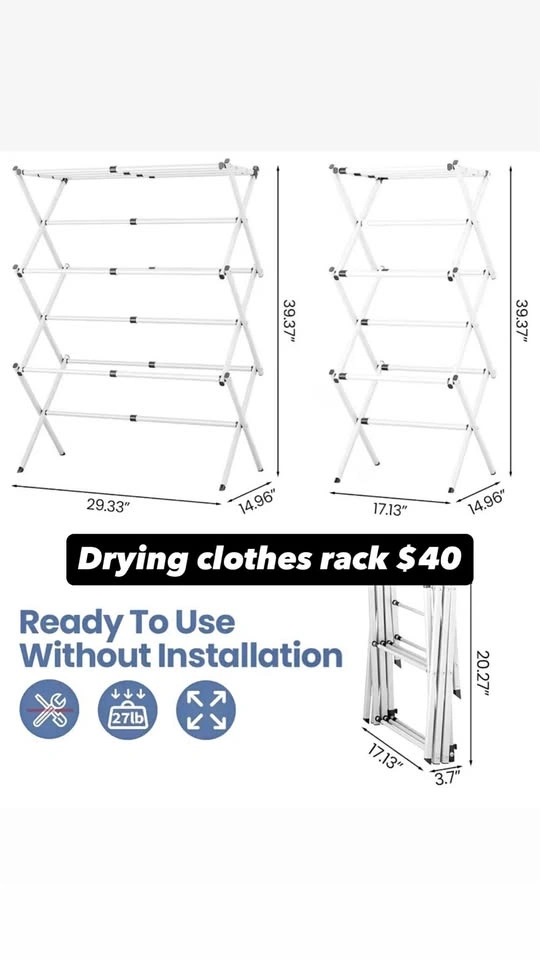 Drying clothes rack foldable