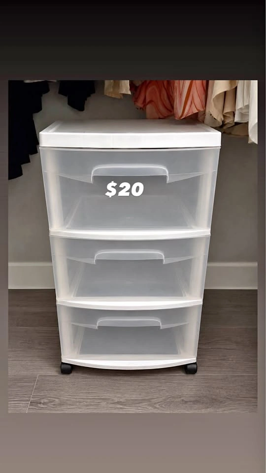 Sterilite 3-Drawer Wide Cart