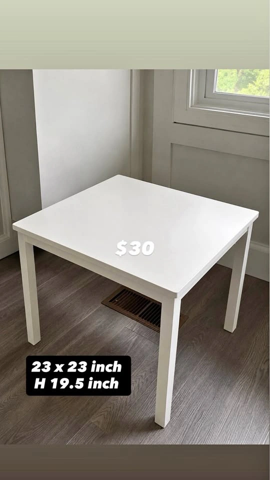 Small white squared table